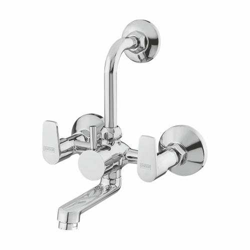 Wall Mixer with Provision for overhead Shower with L-Bend Pipe Chrome